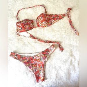 Monday swim St. Martinique bandeau top (S) and Bryon bottom (M) bikini set NWOT